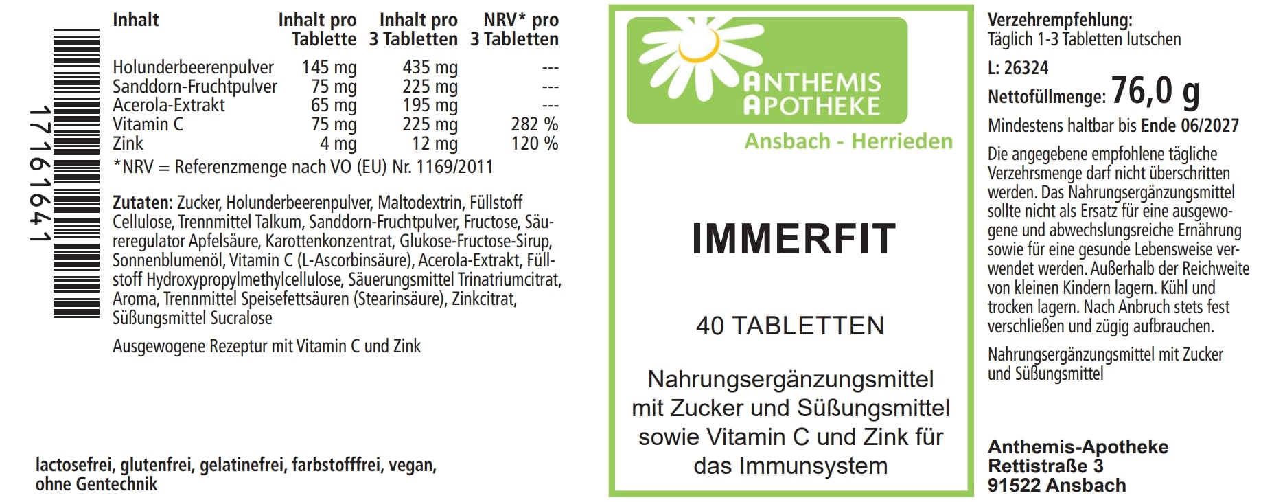 IMMERFIT Tabletten