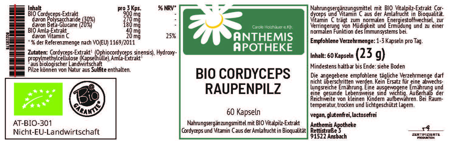 BIO CORDYCEPS Raupenpilz Kapseln