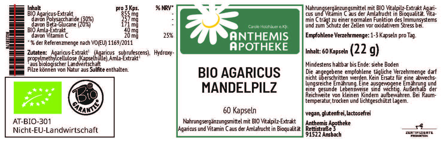 BIO AGARICUS Mandelpilz Kapseln