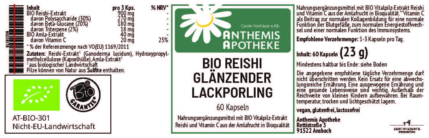 BIO REISHI glänzender Lackporling Kapseln