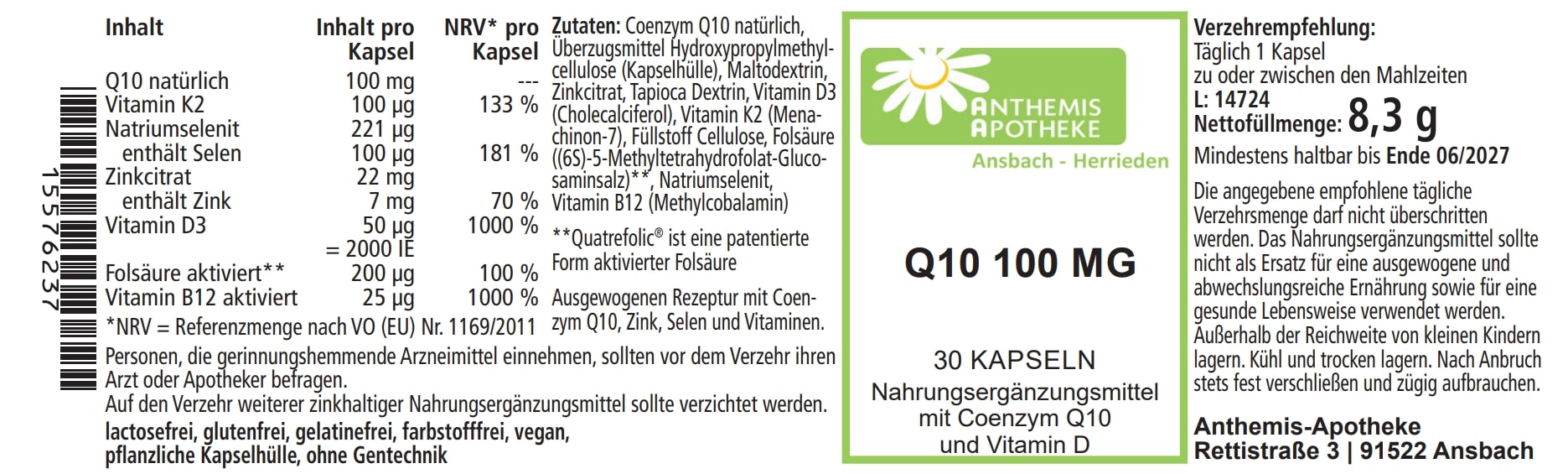 Q10 100 mg Kapseln