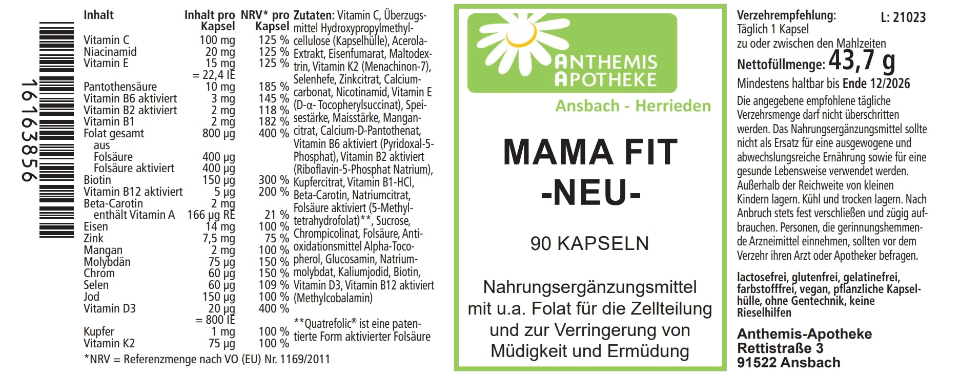 MAMA FIT neu Kapseln