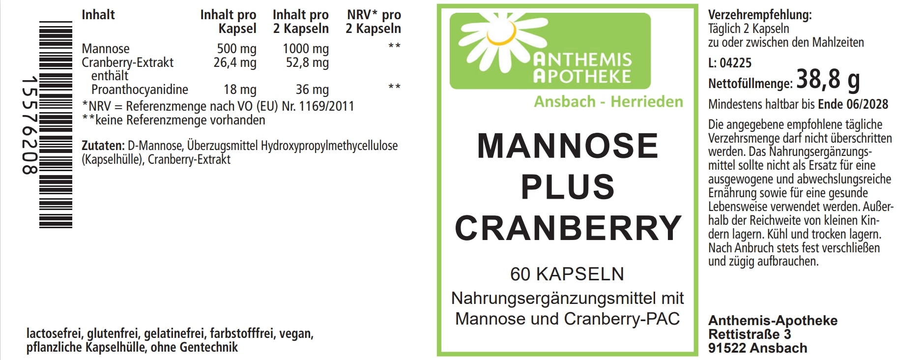 MANNOSE PLUS Cranberry Kapseln