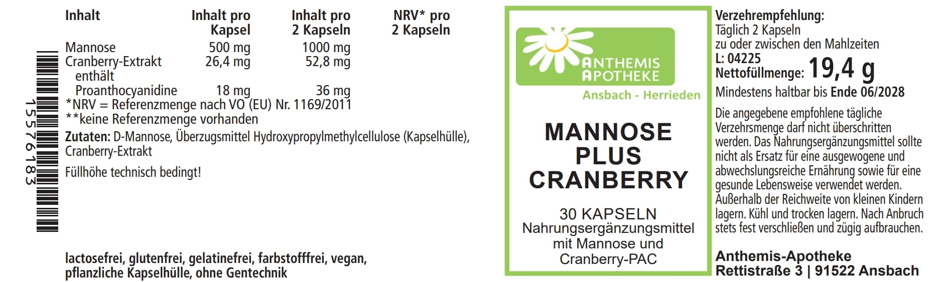 MANNOSE PLUS Cranberry Kapseln