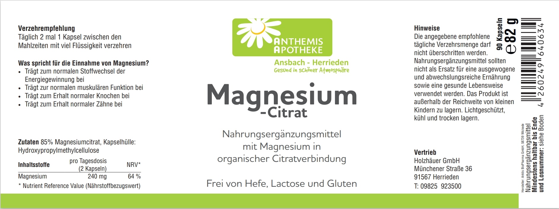 MAGNESIUM -CITRAT Kapseln