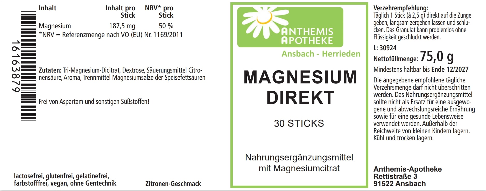 MAGNESIUM DIREKT Sticks